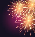 Fireworks explosioms greeting card vertical background Happy New Year Royalty Free Stock Photo