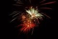 Fireworks explosion. The fireworks light up the sky with a dazzling spectacle. Fireworks of various colors exploding against a Royalty Free Stock Photo