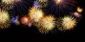 Fireworks explosions on black Royalty Free Stock Photo