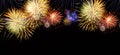 Fireworks explosions on black Royalty Free Stock Photo