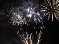 Fireworks, Explosions And A Scattering Of White Lights, For Backgrounds Royalty Free Stock Photo