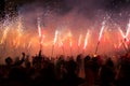 Fireworks at Festes primavera in Hospitalet de Llobregat, Catalonia, Spain. Royalty Free Stock Photo