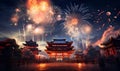 fireworks festival in japan, ai generative