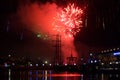 Fireworks fiery sky,Varna port