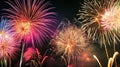 Fireworks Finale Over Blooms Royalty Free Stock Photo