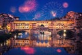 Fireworks in Firenze, Italia (Florence - Italy) during New Year\'s celebration
