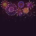 Fireworks for greeting card, merry christmas card. Happy new year.