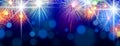 Fireworks happy new year Many colorful colors stacked on a black background Royalty Free Stock Photo