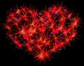 Fireworks heart shape for Valentines Day