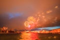 Fireworks in honor of the victory. Yekaterinburg, Russia Royalty Free Stock Photo
