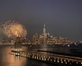 Fireworks on Hudson Royalty Free Stock Photo