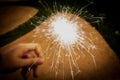 Fireworks illuminate in the dark for celebration. Royalty Free Stock Photo