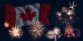 Fireworks on independence day of Canada Royalty Free Stock Photo