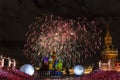 Fireworks at the international festival of military orchestras Spasskaya tower