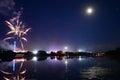 Fireworks at the 2018 Isle of Wight Festival Royalty Free Stock Photo