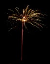Fireworks isolated on a black background. Festive fireworks in honor of a significant event. Fireworks explosion close-up. Royalty Free Stock Photo