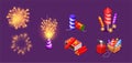 Fireworks isometric Set Royalty Free Stock Photo
