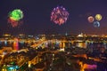 Fireworks in Istanbul Turkey Royalty Free Stock Photo