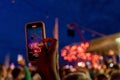 View Through Phone of Kieler Woche (Kiel Week) Fireworks 2
