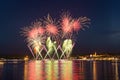 Fireworks, lakefront of Arona - Piedmont