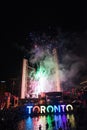 Fireworks light up toronto sky, Pan Am Games closing ceremonies Royalty Free Stock Photo