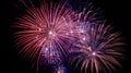 fireworks lighting up the night sky during a Fourth of July celebration, AI-Generated Royalty Free Stock Photo