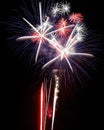 Fireworks Lights Explosions red white blue Royalty Free Stock Photo