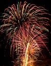 Fireworks Lights Explosions red white blue Royalty Free Stock Photo