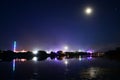 Full Moon and Reflections at the Isle of Wight Festival 2018 Royalty Free Stock Photo