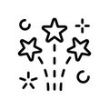 Fireworks line icon, outline vector sign, linear pictogram isolated on white.