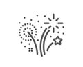 Fireworks line icon. Pyrotechnic salute sign. Vector