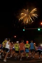 Fireworks Lit Up Start of 2009 Honolulu Maratho Royalty Free Stock Photo
