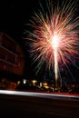 Fireworks Long Exposure Explosion Building Night Celebration