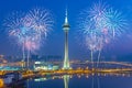 Fireworks in Macau City, China Royalty Free Stock Photo