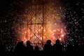 Fireworks made of bamboo structures is typical part of celebrations in Latin America, Peru