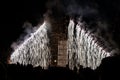 Fireworks made of bamboo structures is typical part of celebrations in Latin America, Peru