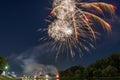 Fireworks of the Maidult with Ferris wheel in Regensburg, Germany Royalty Free Stock Photo