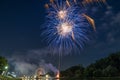 Fireworks of the Maidult with Ferris wheel in Regensburg, Germany Royalty Free Stock Photo