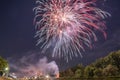 Fireworks of the Maidult with Ferris wheel in Regensburg, Germany Royalty Free Stock Photo