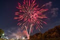 Fireworks of the Maidult with Ferris wheel in Regensburg, Germany Royalty Free Stock Photo