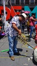 Fireworks man working