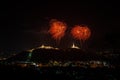 Fireworks on mountain