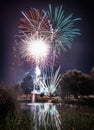 Fireworks at night in new year Royalty Free Stock Photo