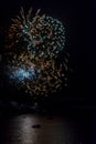 Fireworks night pyrotechnics at festival in Cobh Cork Ireland Royalty Free Stock Photo