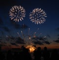 Fireworks in the night sky Royalty Free Stock Photo