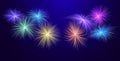 Fireworks in night sky abstract festive background Royalty Free Stock Photo