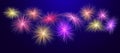 Fireworks in night sky abstract festive background Royalty Free Stock Photo