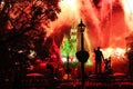 Fireworks in the night sky at Disneyland Royalty Free Stock Photo