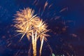 Fireworks in the night sky. Independence Day, 4th of July, Fourth of July or New Year Royalty Free Stock Photo