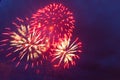 Fireworks in the night sky. Independence Day, 4th of July, Fourth of July or New Year Royalty Free Stock Photo